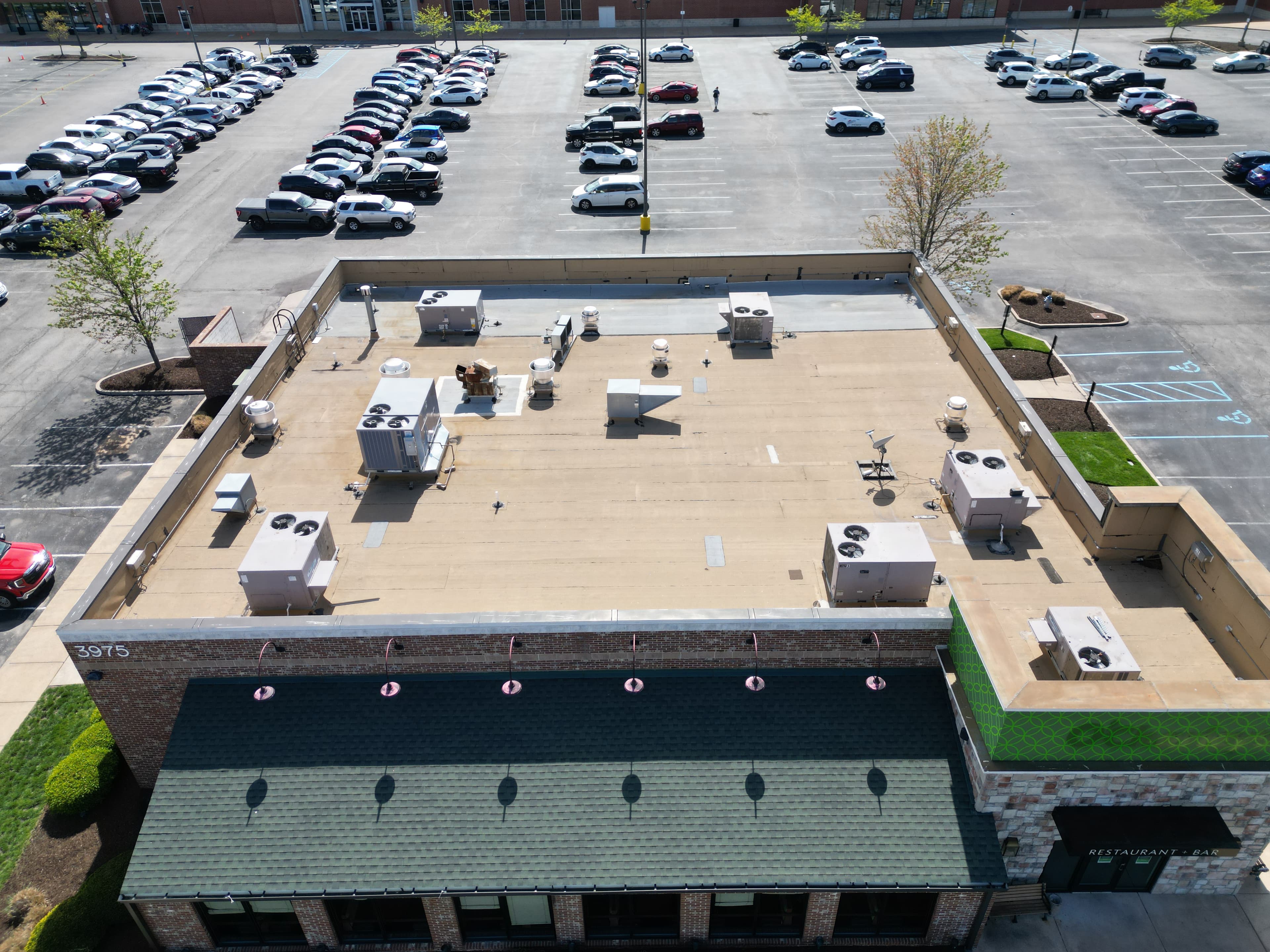 Before — Commercial Flat Roof Coating — Restaurant & Bar
